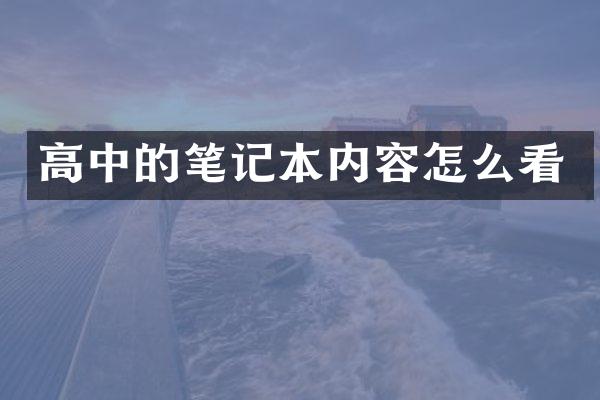 高中的笔记本内容怎么看