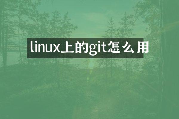linux上的git怎么用