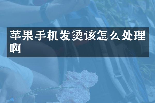苹果手机发烫该怎么处理啊