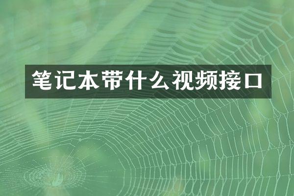 笔记本带什么视频接口