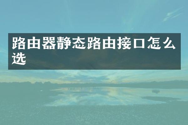 路由器静态路由接口怎么选