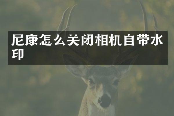 尼康怎么关闭相机自带水印