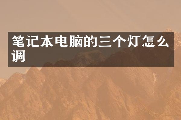 笔记本电脑的三个灯怎么调