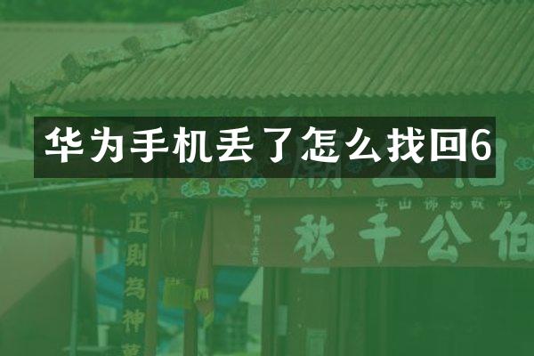 华为手机丢了怎么找回6