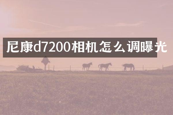 尼康d7200相机怎么调曝光