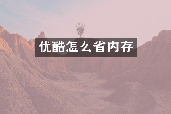 优酷怎么省内存