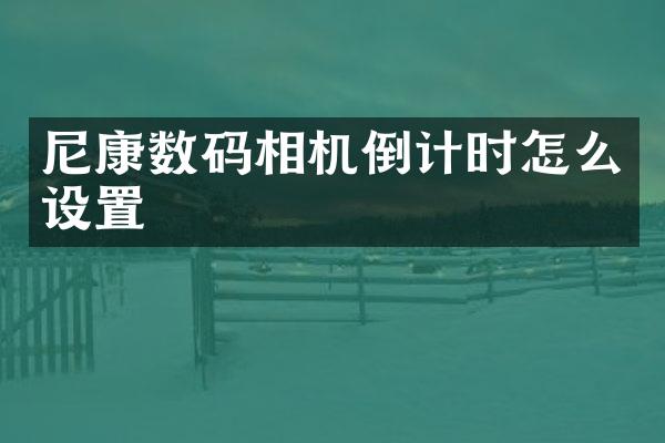 尼康数码相机倒计时怎么设置