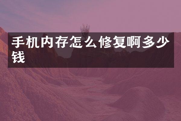 手机内存怎么修复啊多少钱