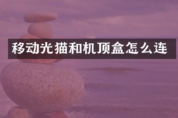 移动光猫和机顶盒怎么连