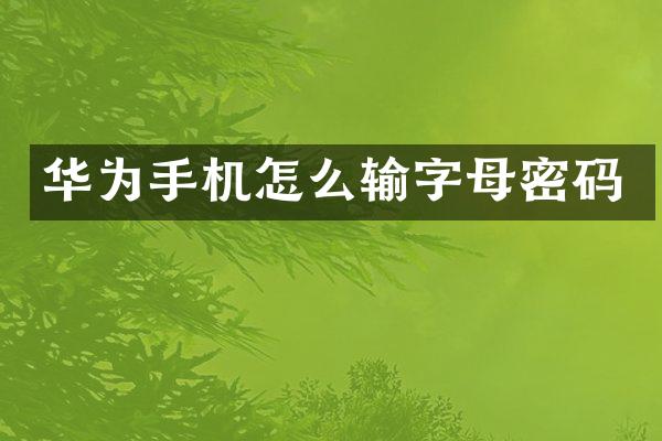 华为手机怎么输字母密码