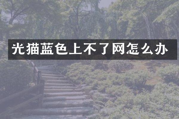 光猫蓝色上不了网怎么办