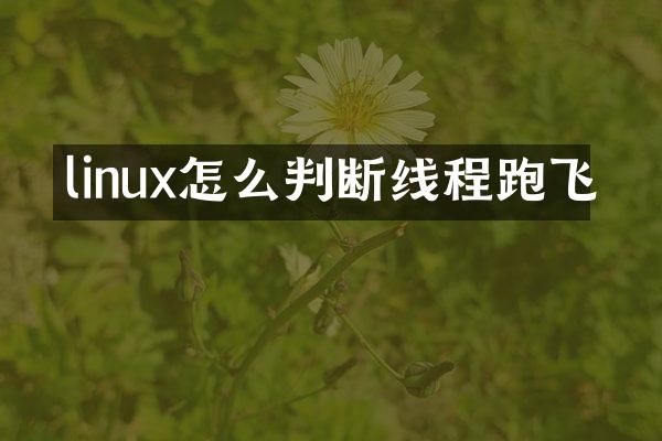 linux怎么判断线程跑飞