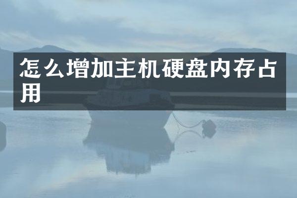 怎么增加主机硬盘内存占用