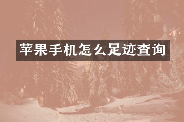 苹果手机怎么足迹查询