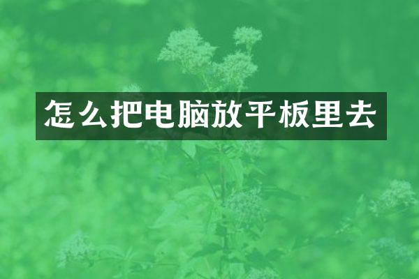 怎么把电脑放平板里去