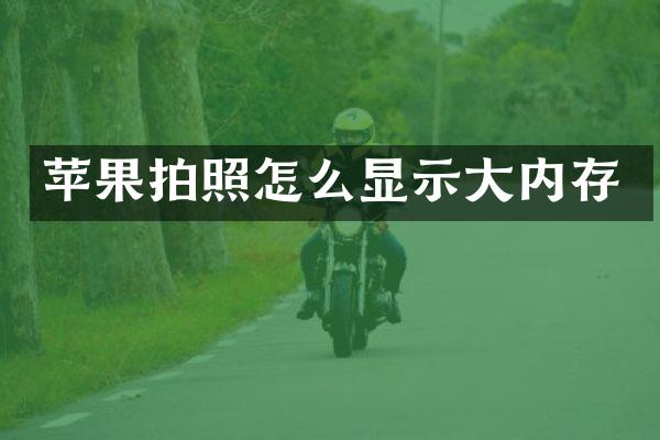苹果拍照怎么显示大内存