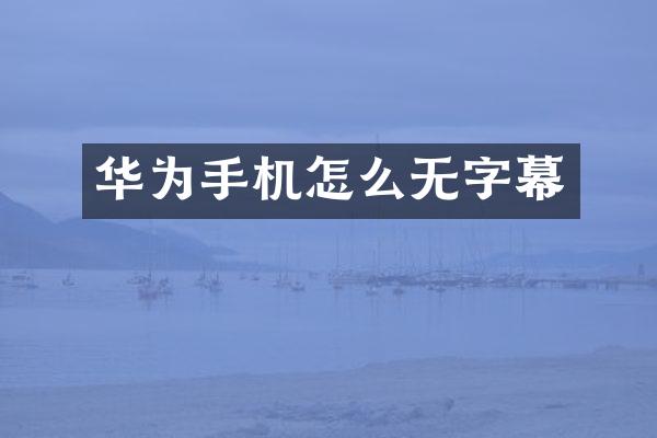华为手机怎么无字幕