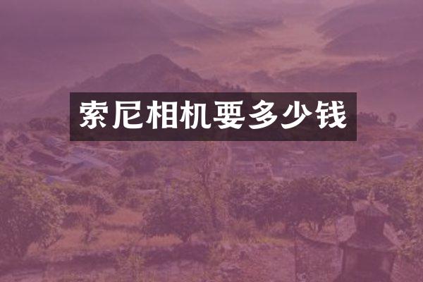 索尼相机要多少钱