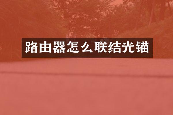 路由器怎么联结光锚