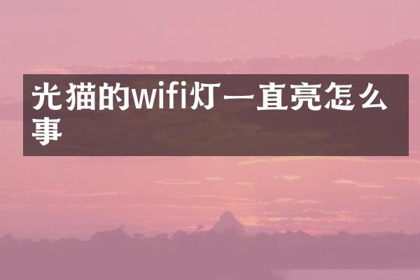 光猫的wifi灯一直亮怎么回事
