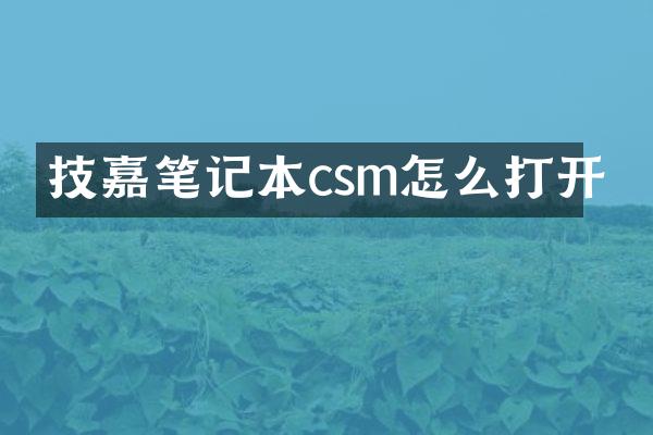 技嘉笔记本csm怎么打开