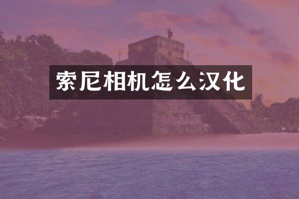 索尼相机怎么汉化