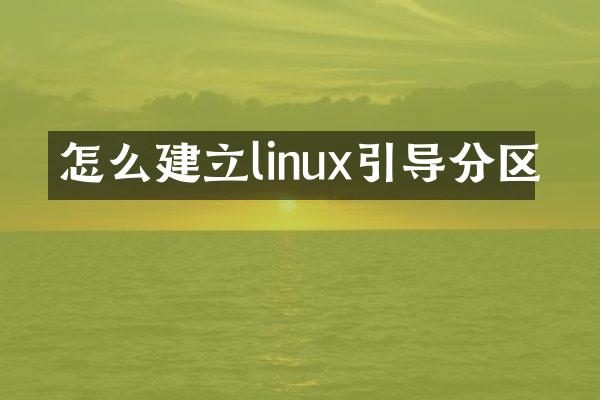 怎么建立linux引导分区