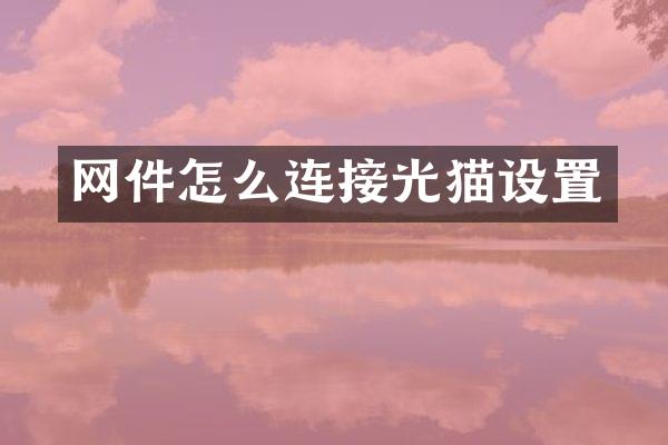 网件怎么连接光猫设置