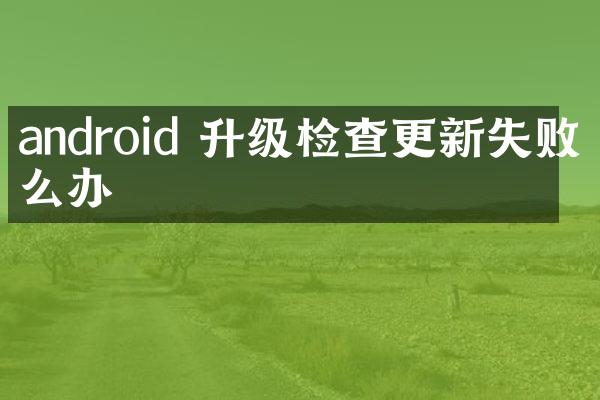 android 升级检查更新失败怎么办