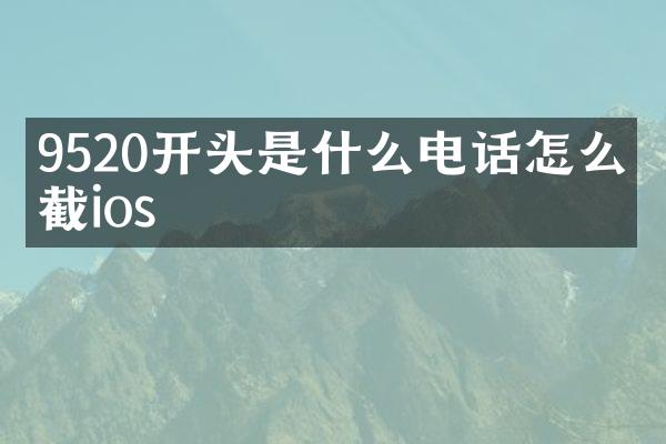 9520开头是什么电话怎么拦截ios