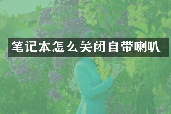 笔记本怎么关闭自带喇叭