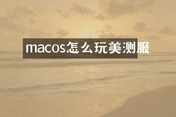 macos怎么玩美测服