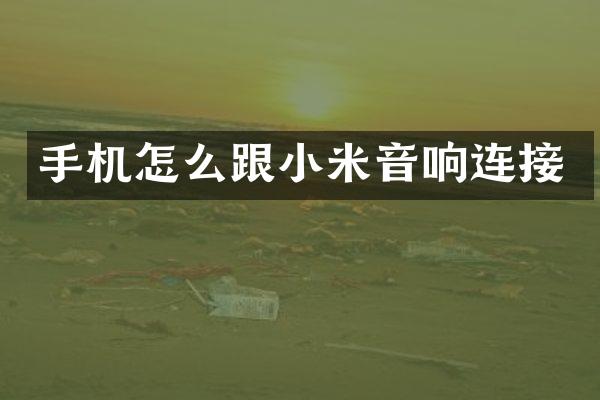 手机怎么跟小米音响连接