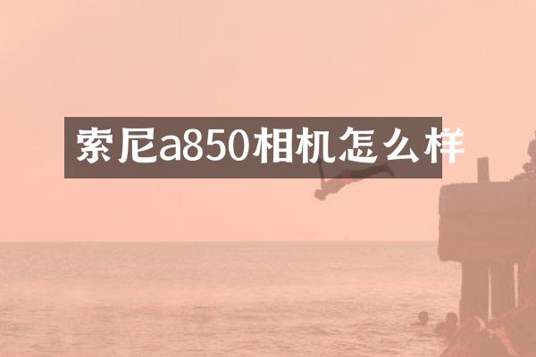 索尼a850相机怎么样