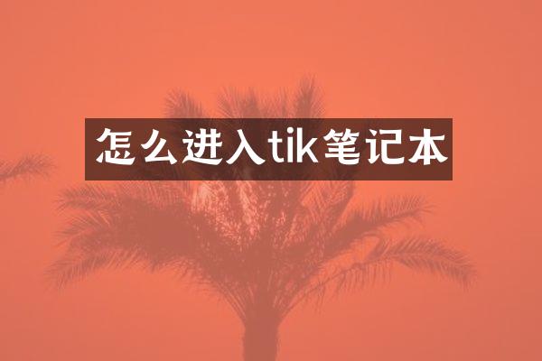 怎么进入tik笔记本