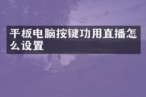 平板电脑按键功用直播怎么设置