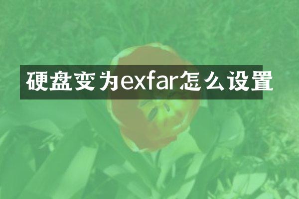 硬盘变为exfar怎么设置