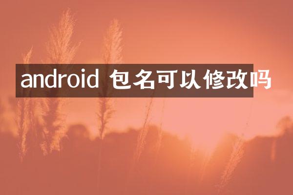 android 包名可以修改吗