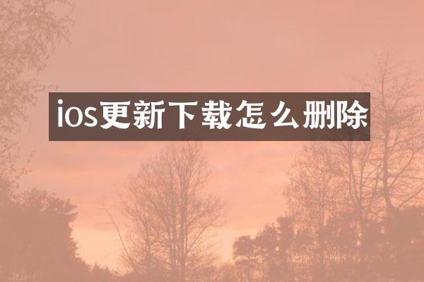 ios更新下载怎么删除