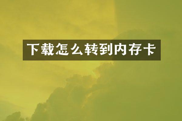 下载怎么转到内存卡