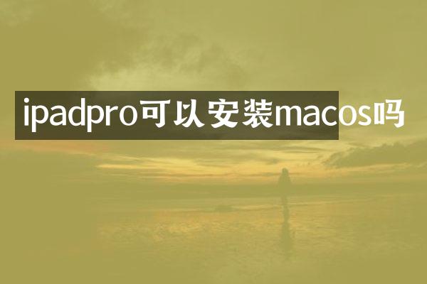 ipadpro可以安装macos吗