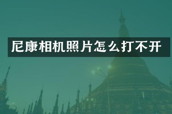 尼康相机照片怎么打不开