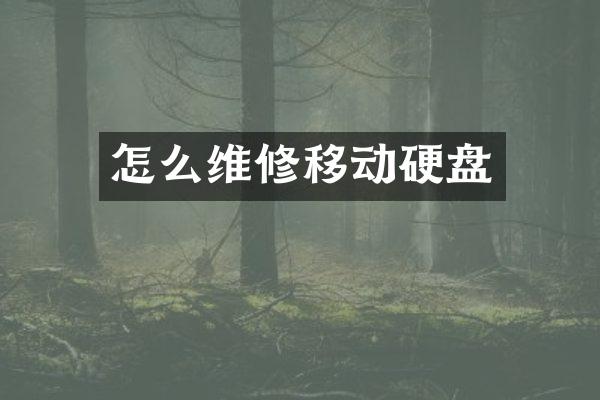 怎么维修移动硬盘