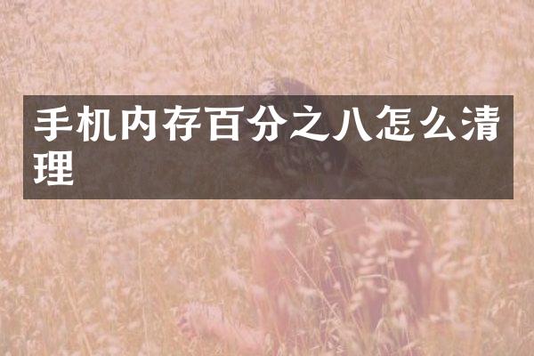 手机内存百分之八怎么清理