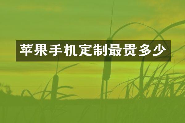 苹果手机定制最贵多少