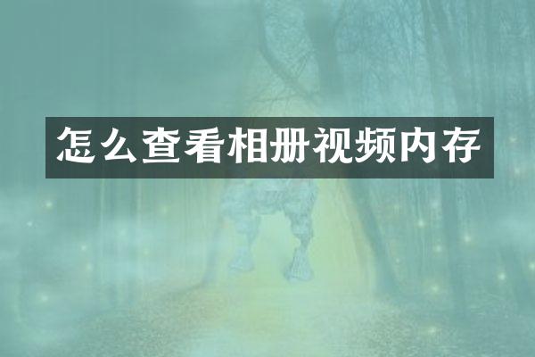 怎么查看相册视频内存