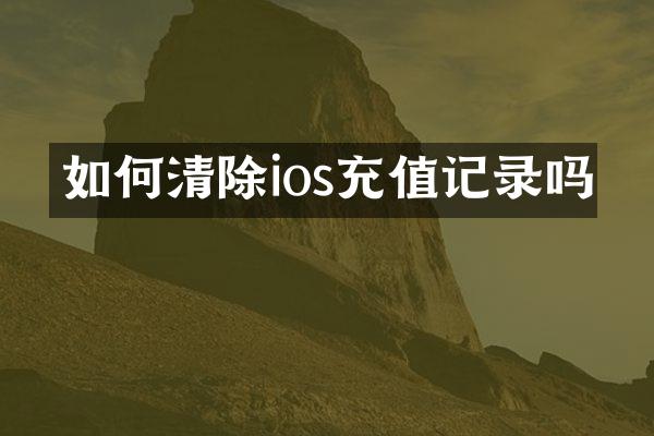 如何清除ios充值记录吗