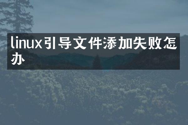 linux引导文件添加失败怎么办