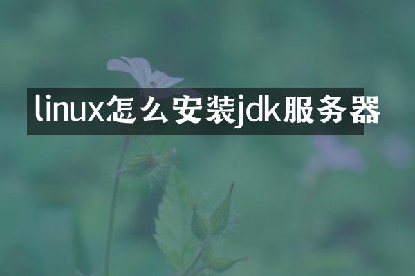 linux怎么安装jdk服务器