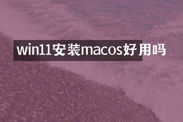win11安装macos好用吗